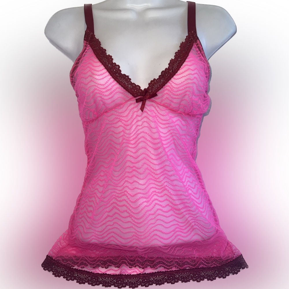 Pink lace lingerie top